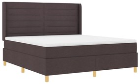 vidaXL Καναπές κρεβάτι  με στρώμα σκούρο καφέ 180x200 εκ. ύφασμα