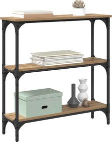 vidaXL Τραπέζι κονσόλας με ράφι Artisan Oak 75 x 22,5 x 75 εκ