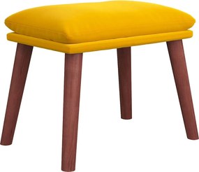 vidaXL Πολυθρόνα Relax Κίτρινη Μουσταρδί Βελούδινη με Υποπόδιο