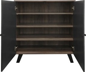 Παπουτσοθήκη-ντουλάπι Cathi pakoworld σε oak - anthracite απόχρωση 80x34x95εκ