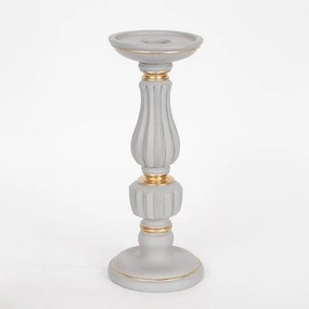 Κηροπήγιο 752-2604310x10x25cm Grey-Gold Estheti Home Polyresin