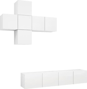 vidaXL Έπιπλα Τηλεόρασης Σετ 7 Τεμαχίων Λευκό από Μοριοσανίδα