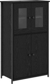 vidaXL Highboard Μαύρη Οξυά 62 x 32 x 106,5 εκ Επεξεργασμένο ξύλο