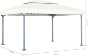 vidaXL Κιόσκι Κρεμ 400 x 300 εκ. Αλουμινίου