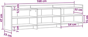 vidaXL Ντουλάπι TV 168 x 33 x 47 εκ. Λευκό Επεξεργασμένο Ξύλο