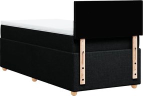 vidaXL Κρεβάτι Boxspring με Στρώμα Μαύρο 100 x 200 εκ. Υφασμάτινο