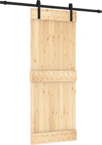 vidaXL Συρόμενη Πόρτα Φυσικό και Μαύρο 80 x 210 cm