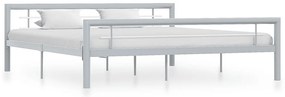 vidaXL Πλαίσιο Κρεβατιού Γκρι / Λευκό 180 x 200 εκ. Μεταλλικό