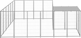 vidaXL Σπιτάκι Σκύλου Ασημί 8,47 μ² Ατσάλινο