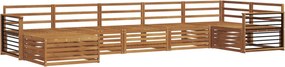 vidaXL Σειρά Καναπέ Εξωτερικού 7 pcs Φυσικό