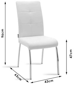 Καρέκλα Ariadne pakoworld PU μόκα-πόδι χρωμίου - Τεχνόδερμα - 029-000071