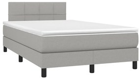 ΚΡΕΒΑΤΙ BOXSPRING ΜΕ ΣΤΡΩΜΑ &amp; LED ΑΝ.ΓΚΡΙ 120X190ΕΚ. ΥΦΑΣΜΑΤΙΝΟ 3270039