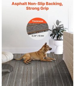 VEVOR Carpet Tiles Reusable 610x610 mm, 24 PCS Modular Carpet Square Rug, Commercial Floor Soft Padded for Seamless Cover 8.9㎡, Easy DIY Replacement for Living Room Bedroom Office Indoor, Dark Brown