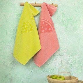 Πετσέτες Κουζίνας Summering (Σετ 2τμχ) Green-Pink Nima 50x70cm 100% Cotton