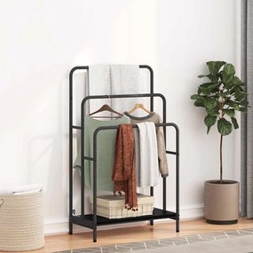 Ράφι Ρούχων Μαύρη Οξυά 60 x 30 x 100,5 εκ Επεξεργασμένο ξύλο