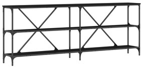 vidaXL Κονσόλα Μαύρη Δρυς 200x30x75 εκ. Κατασκευασμένο ξύλο και ατσάλι