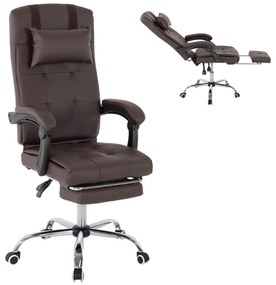 EXECUTIVE OFFICE CHAIR  BROWN WITH FOLDING FOOTREST 58x71x128Hcm.