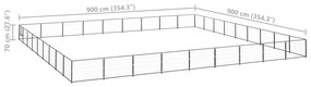 vidaXL Σπιτάκι Σκύλου Μαύρο 81 μ² Ατσάλινο