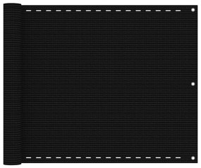 Διαχωριστικό Βεράντας Μαύρο 75x400 εκ. από HDPE - Μαύρο