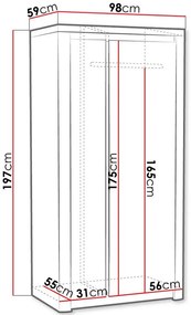 Ντουλάπα Livinio L1 δίφυλλη
