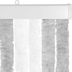 vidaXL Κουρτίνα εντόμων Chenille Ανοιχτό Γκρι και Λευκό 56 x 200 cm