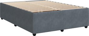 vidaXL Κρεβάτι box spring με στρώμα Σκούρο Γκρι 140 x 190 cm Βελούδο