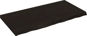 vidaXL Επιφάνεια Τραπεζιού Σκούρο Καφέ 120x60x(2-6)εκ Επεξ. Μασίφ Δρυς