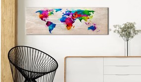 Πίνακας - World Map: Finesse of Colours 120x40