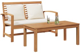 vidaXL Σετ Καναπέ Κήπου 2 pcs Καστανό Μασίφ ξύλο teak