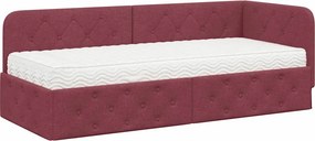 vidaXL Κρεβάτι Γωνίας Κόκκινο 80 x 200 cm ύφασμα