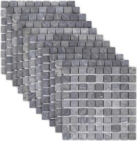 vidaXL Πλακίδια Μωσαϊκού Γκρι 30 x 30 cm Μάρμαρο