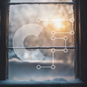 Intra Συλλεκτικό Ξύλινο Παζλ Plywood 4mm - Χειμερινό παράθυρο με χιόνι και ήλιο Σε Ξύλινο Κουτί - Διαστάσεις: 10x10 cm – 25 κομμάτια