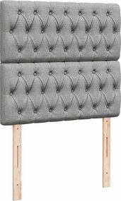 vidaXL Κρεβάτι Boxspring με Στρώμα Ανοιχτό Γκρι 80x200 εκ. Υφασμάτινο