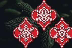 Σετ των 3 Intra απο ξύλο plywood 3mm-4mm πάχος Arabesque Χριστουγεννιάτικο Στολίδι 4.3x3.6 Δίασταση 3x3 cm INTRAFABR-107098323