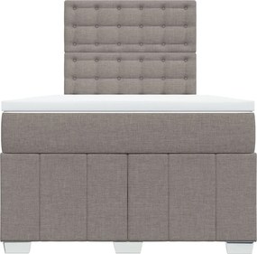 vidaXL Κρεβάτι Boxspring με Στρώμα Taupe 120x200 εκ. Υφασμάτινο