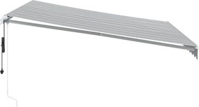 vidaXL Τέντα Πτυσσόμενη Αυτόματη με LED Ανθρακί / Λευκή 400x350 εκ.
