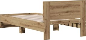 vidaXL Κρεβάτι με Κεφαλάρι Artisan Δρυς 90 x 200 cm Επεξεργασμένο ξύλο