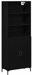 vidaXL Highboard 2 pcs Μαύρη δρυς 70 x 34 x 180 εκ. Επεξεργασμένο ξύλο