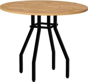 Τραπέζι Roma Megapap χρώμα pine oak Ø80x75εκ.