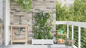 vidaXL Γλάστρα Κήπου 2 pcs Λευκό Ατσάλι