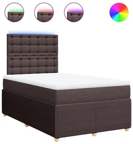 Κρεβάτι Boxspring με Στρώμα Σκούρο Καφέ 120x190 εκ Υφασμάτινο - Καφέ