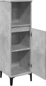 vidaXL Ντουλάπι Μπάνιου Γκρι Σκυροδέματος 30x30x100 εκ. Επεξ. Ξύλο