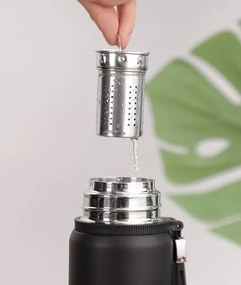 Φορητό παγούρι-θερμός με κούπα - 600ml - 312598 - Black