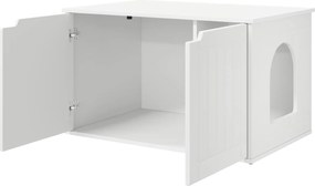 vidaXL Σπίτι Γάτας Λευκό 85 x 55 x 50,5 εκ Επεξεργασμένο ξύλο