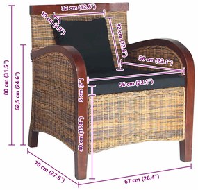 vidaXL Πολυθρόνα με Χειροποίητη Πλέξη από Ρατάν