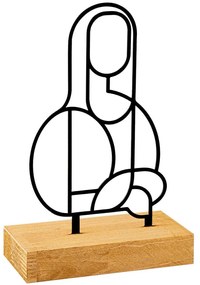 Διακοσμητική Φιγούρα Mona 565TNL1247 26x8x17cm Natural-Black Aberto Design Metal,Wood