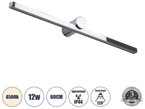 Απλίκα Καθρέπτη Μπάνιου-Πίνακα LED 12W 1400lm ROSA Globostar-60451-Νίκελ Ματ 60451