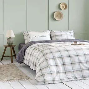 Σεντόνια Limpio Με Λάστιχο (Σετ 3τμχ) Grey-Mint Nima Single 180x232cm 100% Cotton