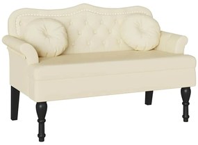 vidaXL Καναπές Chesterfield Κρεμ 120,5 x 65 x 75 εκ. Τεχνητό Δέρμα