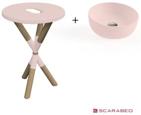 Scarabeo Cross 2501F0-9854 Antique Pink Πάγκος Με Νιπτήρα Glam Pink Ø39εκ.